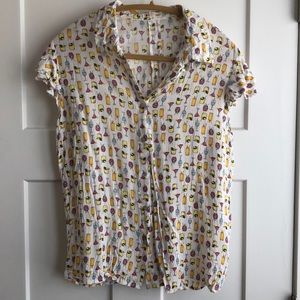 Cocktail Button Up Shirt. Size L